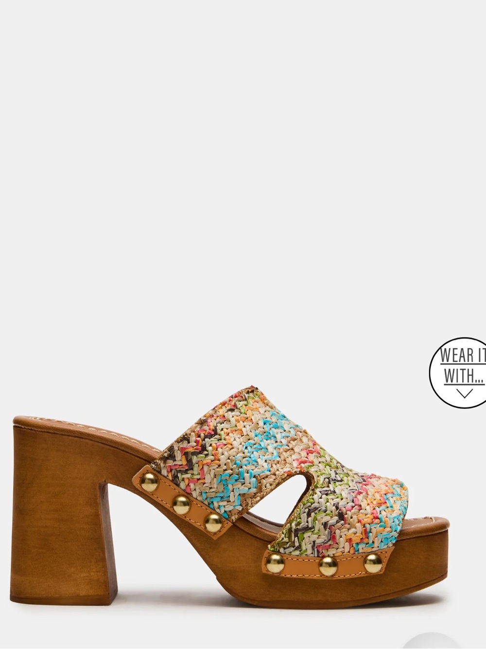 Steve Madden Multicolor Woven Platform Slide Heels